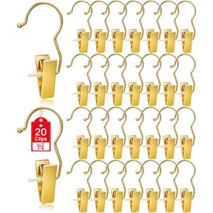 20 Pack Gold Boot Hangers for Closet, Hanger Clips Portable Travel Hangers Space Saving, Boot Clip Hooks for Hanging Clothes Pins Laundry Pants Hooks Towels Hat Bra Socks Jean