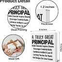 Thank You Gifts for Principal - Principal Appreciation Gifts Wooden Sign Home Office Cubicle Desk Shelf Wall Decor - 5 x 5 Inches