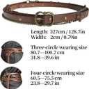 HiiFeuer Medieval DIY Faux Leather Metal Chain Belt, Vintage Adjustable Thin Belt For Women, Retro Skinny Belt For Dresses, One Size fits all
