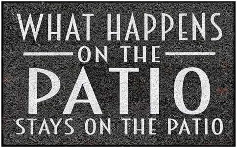 VIIJJUE Patio Door Mat, Funny Welcome Mats Doormat Non-Slip for Patio Deck Yard Backyard Front Door Porch Indoor Outside Entrance Entryway, 17x30 Inch