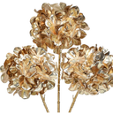 Hollyone 3Pcs Artificial Hydrangea Flowers 26inch Christmas Ornaments Flowers Champagne Gold Fake Hydrangea Flower Floral Arrangements Bouquets Xmas Faux Hydrangeas Stems Wedding Christmas Home Decor