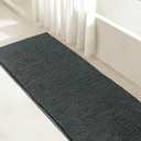 SUBRTEX Bathroom Rugs, 24" x 55" Chenille Bath Rug Soft Short Plush Bath Mat Soft Shower Mat Water Absorbent Shower Mat Quick Dry Machine Washable, Gray (Grey)