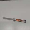 Switchblade Comb Pocket Knife Hair Brush Automatic Push Button Folding Barber (Wood Grain)
