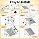 Wooden Dog Ramp for Bed, Sofa - Portable Pet Ramp with Non-Slip Carpet Surface & Bone-Shaped Handle, Senior Dog Stairs for Small Medium Breeds