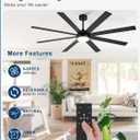 Depuley 72" Ceiling Fans with Lights: Black Indoor/Outdoor Ceiling Fan for Patios Living Room - 8 Blades Dimmable Large Ceiling Fans with Remote APP Control Timer Reversible Quiet DC Motor 6 Speeds