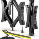 Camper RV Wheel Chock Stabilizer, Heavy Duty X-Shaped Camper Wheel Chock 2 Sets with Wrench for Travel Trailer, Fits 3.5" to 12" Wheel Gaps, Anti-Move Tire Wheel Chock