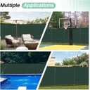 SunnyRoyal 5' x 24' Privacy Fence Screen Panel with Iron Poles Freestanding No Dig Heavy Duty Windscreen Mesh Fabric Temporary Dog Fencing for Outdoor Backyard Patio Garden (Green)