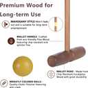 SpeedArmis Brown Croquet Set for Adults - 8 Players Croquette Kit with 35In Deluxe, 32In Regulation Size Rubber Wood Mallets, Colored PE Ball, Wickets, End Stakes, Lawn Backyard Game for Families