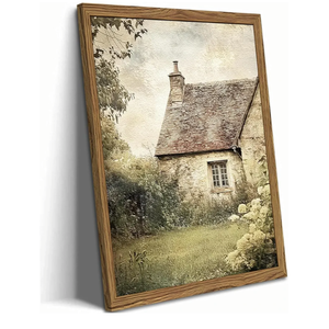 Vintage Farmhouse Wall Art, 3D Textured Nature Landscape Wall Decor Paintings, Hand Drawn Sandstone Farm House Picture Prints Artwork for Bedroom Living Room 16x24 inch Wood Framed