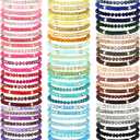 Ecation 96 Pcs Beaded Friendship Bracelets Bulk Inspirational Stretch Bracelets Y2k Colorful Cute Adjustable Jewelry for Women Summer Beach Graduation Party Favors Friend Gifts