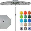 Blissun 10FT Outdoor Patio Umbrella, Outdoor Table Umbrella, Yard Umbrella, Market Umbrella with 8 Sturdy Ribs, Push Button Tilt and Crank
