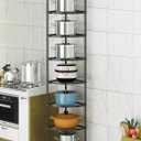 Kitchen Corner Shelf Rack, Multi-layer Pot Rack Storage Organizer Metal Shelves Holder (8 Tier)