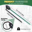 Chain Pipe Wrench, 48" Strap Wrench with 40" Chain Length Max, Fits 3.15"-11" Pipe Diameters, Heavy Duty Chain Tongs for Pipe Installation, Oil Fields Operations and Maintenance (Green)