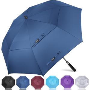 ZOMAKE Automatic Open Golf Umbrella 68 Inch - Extra Large Golf Umbrellas Double Canopy Vented Windproof Oversize Stick Umbrella for Men(Indigo)