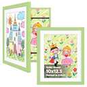 KINLINK 10x12.5 Kids Art Frame Set of 2, Solid Wood Kids Artwork Frames Changeable with Front Opening Hold 150 Pictures, Art Frames for Kids Art with Mat，without Mat 10x12.5 Picture Frame Light Green