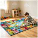 TYKTZXY ABC Rug 63x95inch, Non-Slip Alphabet Carpet, Educational Learning Mat for Preschool Classroom & Playroom