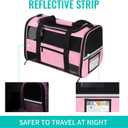 20" Large Cat Carrier Soft Side Dog Carrier Pet Carrier for Medium Small Dogs Cats Collapsible Soft Sided Pet Carrier for Cats Dogs Puppy of 25 lbs, Pink