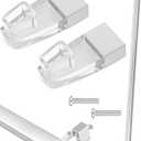 IWIWE 25" Long Chrome Framed Sliding Shower Door Towel Bar Kit - Clear Acrylic Brackets with Bright Chrome Sleeve, Replacement for Alumax/Basco Framed Sliding Glass Shower Door Towel Rod