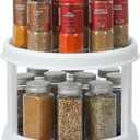 2 Tier 10" Turntable Lazy Susan Spice Organizer - Rotating Seasoning Rack for Pantry Cabinet Kitchen Countertop, Table Top Organizing - Multiuse Two Tier Rotating Organization Rack Spinner