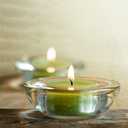4 Pack,Clear Tealight Candle Holders, 3" Round Chunky Glass Candle Holder