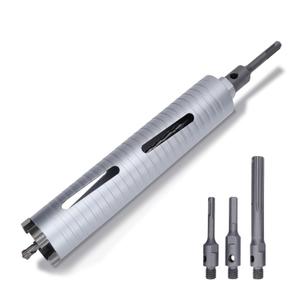 2 inch Diamond Dry Core Drill Bit, 10" Drilling Depth, 5/8"-11 Thread Core Drill Bit for Concrete Masonry Brick Block, Includes 3 Adapters SDS Plus, SDS Max and Hex (2 inch)