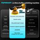 Cordless Buffer Polisher 6 inch with 2Pcs 2.0Ah Rechargeable Batteries Compatible with Makita,and 1 Adapter Charger, 6 variable speed 5500RPM cordless sander, for Car Detailing/Polishing