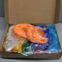 PLULON 9 Pcs Colorful Short Bob Wig and 9 Pcs Sunglass Set Neon Colored Wigs Cosplay Wigs Daily Party Hairpieces for Bachelorette Glow in The Dark Neon Party Favors Halloween Costume Supplies