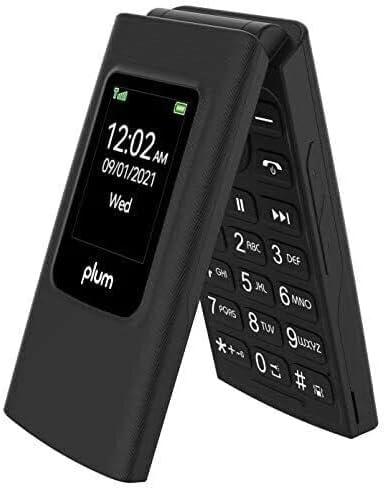 Plum Flipper 4G Volte Unlocked Flip Phone, Easy to Use, TMobile - Black