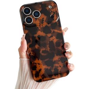 Compatible with iPhone 17 Pro Max Case, Tortoise Shell Retro Amber Brown Cheetah Print Leopard, Fashion Soft TPU Protective Case for Women Compatible with iPhone 17 Pro Max 6.9 '', Color1