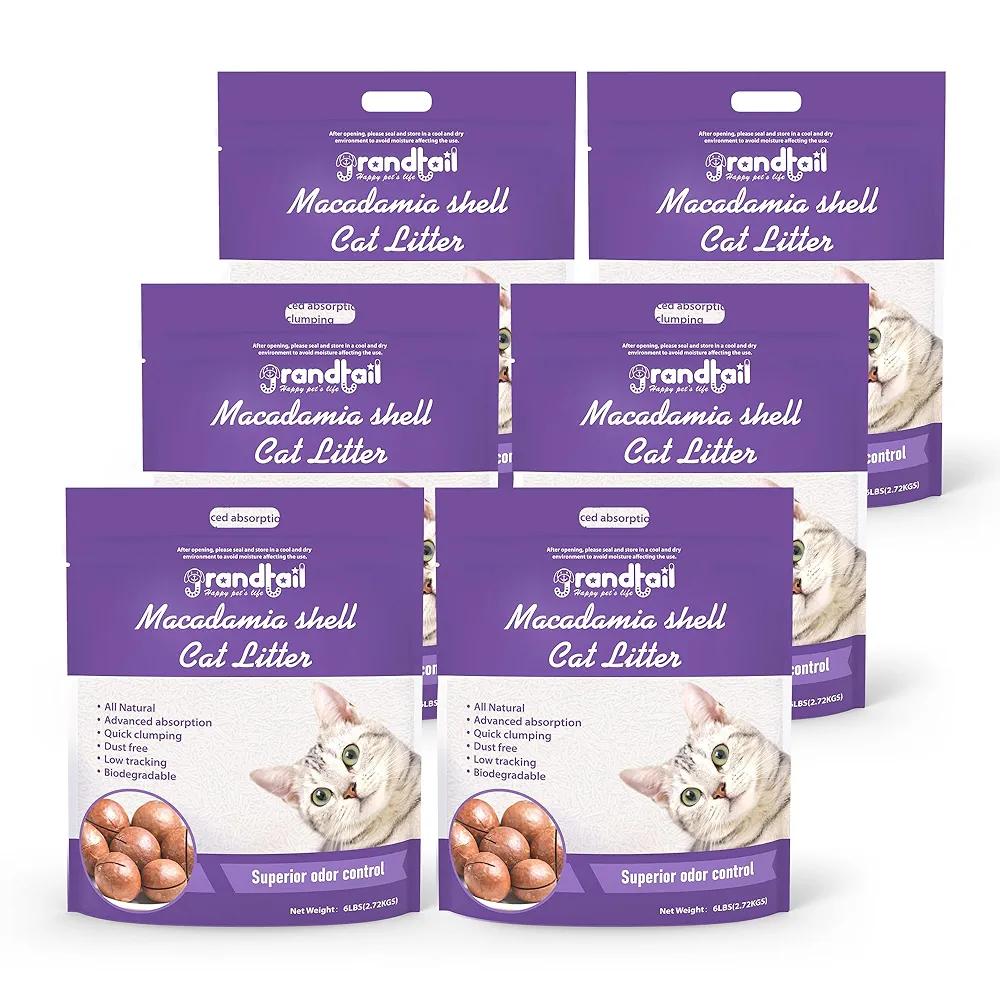 Tofu Cat Litter with Macadamia Nut, Strong Clumping Cat Litter,100% Natural Ingredients Litter,95% Odor Control and Flushable Deodorant, Low Tracking (Pack of 3, BB: 03/04/2026)
