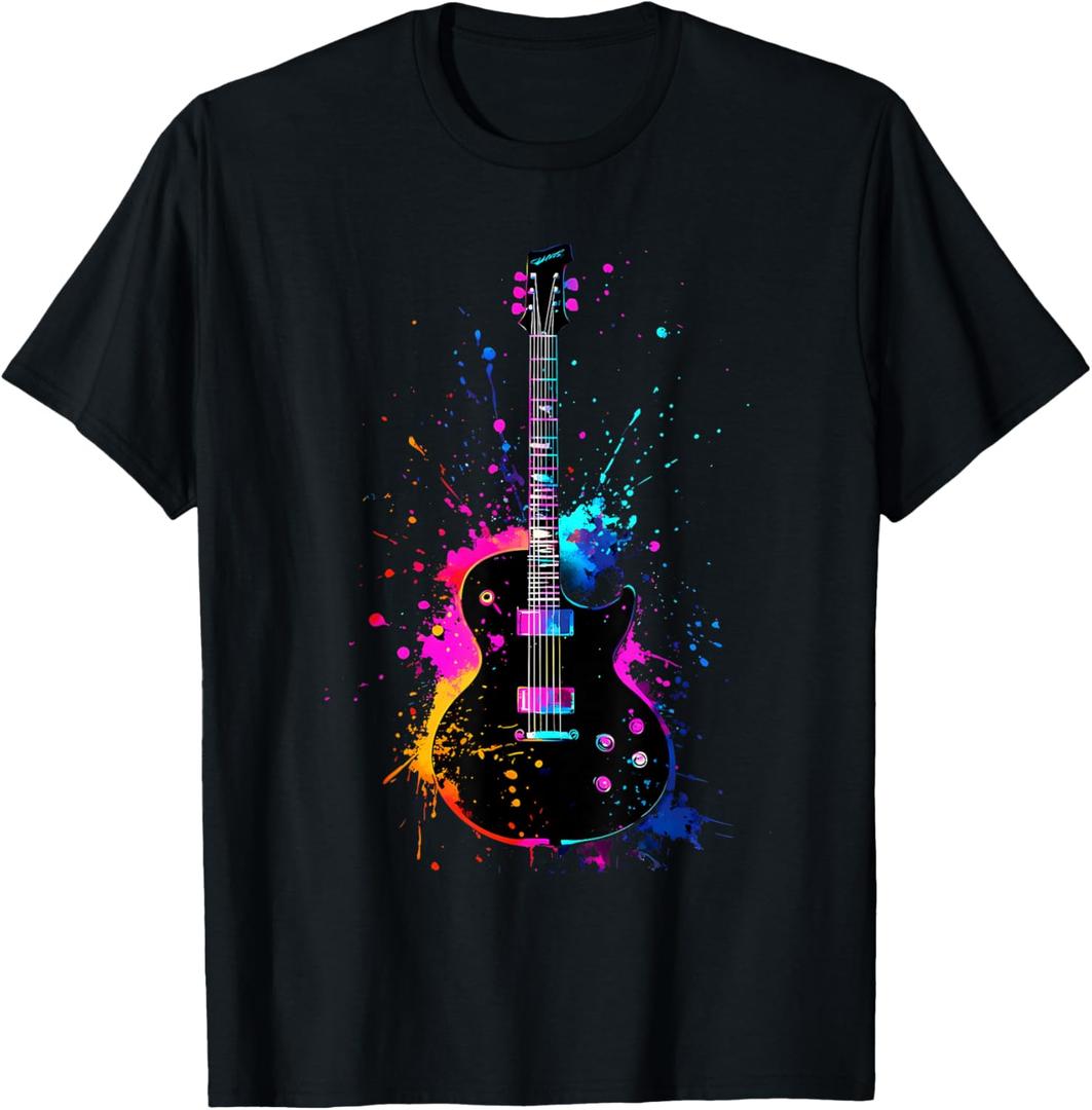 Colorful Guitarist Guitar Music Lover T-Shirt,small
