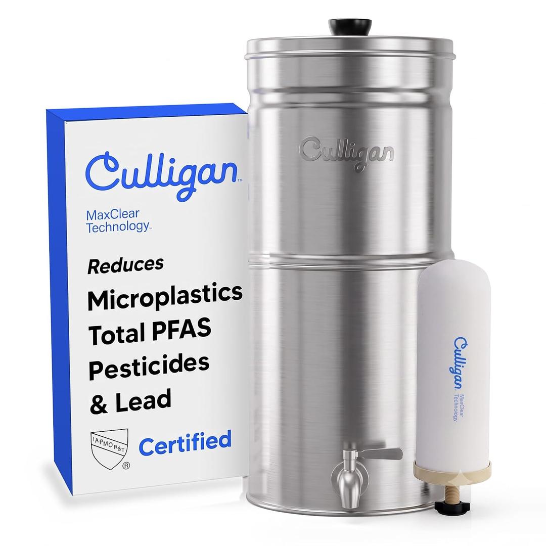 Culligan MaxClear Gravity Water Filter System - Microplastics, Lead & PFAS
