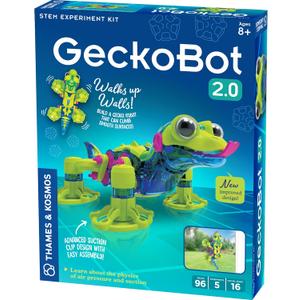 Thames & Kosmos GeckoBot 2.0 STEM Experiment Kit | Build a Wall-Climbing Gecko Robot, Improved Design & Suction Cup Technology, Guided Assembly, Fun & Educational Science Gift for Boys & Girls Ages 8+