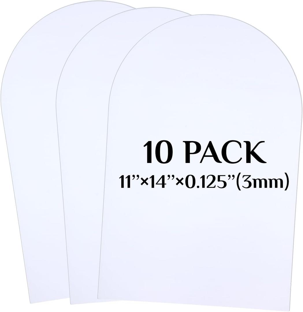 Novabright 10 Piece Arched White Foam Board, 11 x 14 Inches (3mm), PVC Foam Poster Board, Waterproof, Suitable for Signs, School Projects, Handicrafts, Artistic Creation, Indoor and Outdoor Use