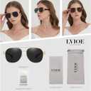 2 x LVIOE Aviator Polarized Sunglasses for Men Women Trendy Classic Retro Shades with UV400 Protection for Driving Fishing LS1204 (A1 Gold Black/Grey)