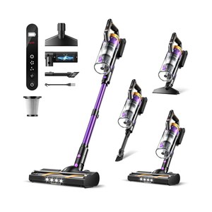 Cordless Vacuum Cleaner, 580W/48Kpa Vacuum Cleaners with 65 Min Runtime, Lightweight Wireless Vacuum with LED Headlights/Screen, wall mount, Removable Handheld Vacuum for Pet Hair/Carpets/Floors/Sofa