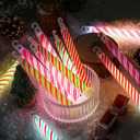 Hiboom 60 Pcs Christmas Candy Cane Glow Sticks Bulk Multi Use Glowsticks Christmas Party Favors Glow in the Dark Party Supplies for Camping Emergency Light Survival Kit with 8-12 Hours Duration