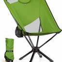 Portable High Back Camping Chair with Adjustable Height, Small Compact Outdoor Folding Chair for Adults Travel, Riselite Collapsible Lightweight Packable Camp Chairs, Easy Carry and Quick Setup (28.7"D x 30.5"W x 40.6"H, Green)
