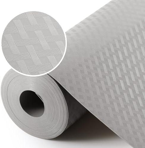 Light Gray Shelf Liners for Kitchen Cabinets Refrigerator Liners Waterproof & Oil-Proof Kitchen Cupboard Liner Drawer Mats EVA Material Non Adhesive Fridge Liner for Shelves 11.8 x 59 Inches