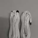 2 Pack 25 ft USB C Cable for Security Camera Outdoor Indoor, Type-C Extension Charging Cord Flat, Waterproof, with Wire Clips (White)