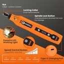 HARDELL Mini Cordless Rotary Tool, 5-Speed and USB Charging with storage case, Multi-Purpose 3.7V Power Rotary Tool for Sanding, Polishing, Drilling, Etching, Engraving, DIY Crafts