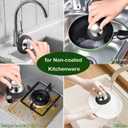 Steel Wool Scrubber with 2 Handles & 3 Replacement Wire Sponge(Scouring Pads) - Stainless Metal Cleaner Heavy Duty Brush for Pots, Pans, Cast Iron, Grill, Sink, Dishes, Stove, Kitchen Deep Clean