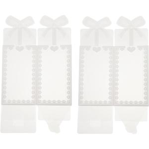 Ipetboom 50pcs Pvc Candy Boxes Bowknot Food-grade Party Packaging Supplies for Weddings Birthdays and Events