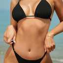 SHEKINI Women Halter Sexy Bikini Sets Brazilian Thong Cheeky String Two Piece Swimsuit(Manhattan Black, Small)