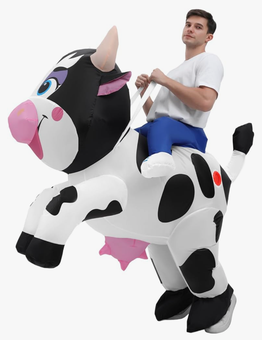 Inflatable Cow Costume Ride on Cow Costumes Inflatable Halloween Costumes Blow up Fancy Dress for Adult