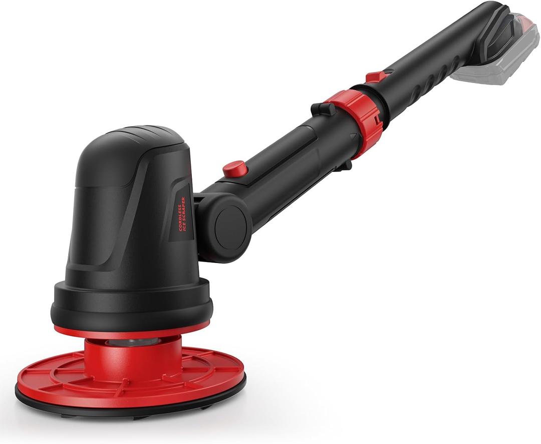 Electric Ice Scraper for Milwaukee 18V Battery, 1300RPM High-Speed Windshield Scraper for Ice and Snow, 45 Head Adjust, Extension Rod, Ice Scraper for Car Window(Battery Not Included) (Red)