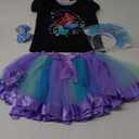 Doctor Unicorn Birthday Girls Mermaid Outfit Set Costume Tutu Skirt Dress, Mermaid Birthday Shirt, Headband & Satin Sash (6-7 Years, Black-1)