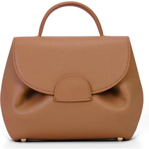 Small Top Handle Bag Crossbody Bags Purses for Women Designer Luxury Mini Faux Leather Shoulder Bag Handbag Satchels (Brown)