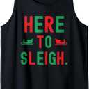 Here to Sleigh Xmas Santa Slay Christmas Puns Women Girls Tank Top M