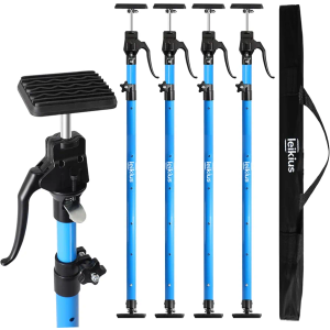 Cabinet Jacks for Installing Cabinets, Heavy Duty Third Hand Support Pole,Drywall Jack,Premium Dust Barrier Pole,Telescopic Adjustable Support Pole For Celling Extend from 49.2 to 114.2 inches, 4 PC